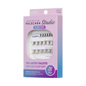 Falscara Studio Lash Palette - Dark Chocolate Fluffy - 18 Volume Wisps