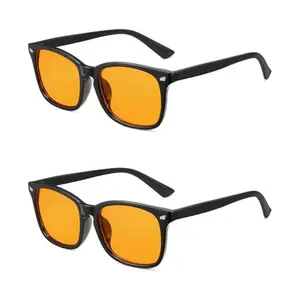 Blue Light Glasses for Night Driving Computer Gaming TV Screen Reader Square Frame 99% Blue Light Blocking Sunglasses Classic Shades Polarized