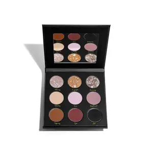 Affirmations 9 Pan Eyeshadow Palette by Adriana Nichole Cosmetics, Warm Toned Matte & Microshimmer Daily Eye Makeup
