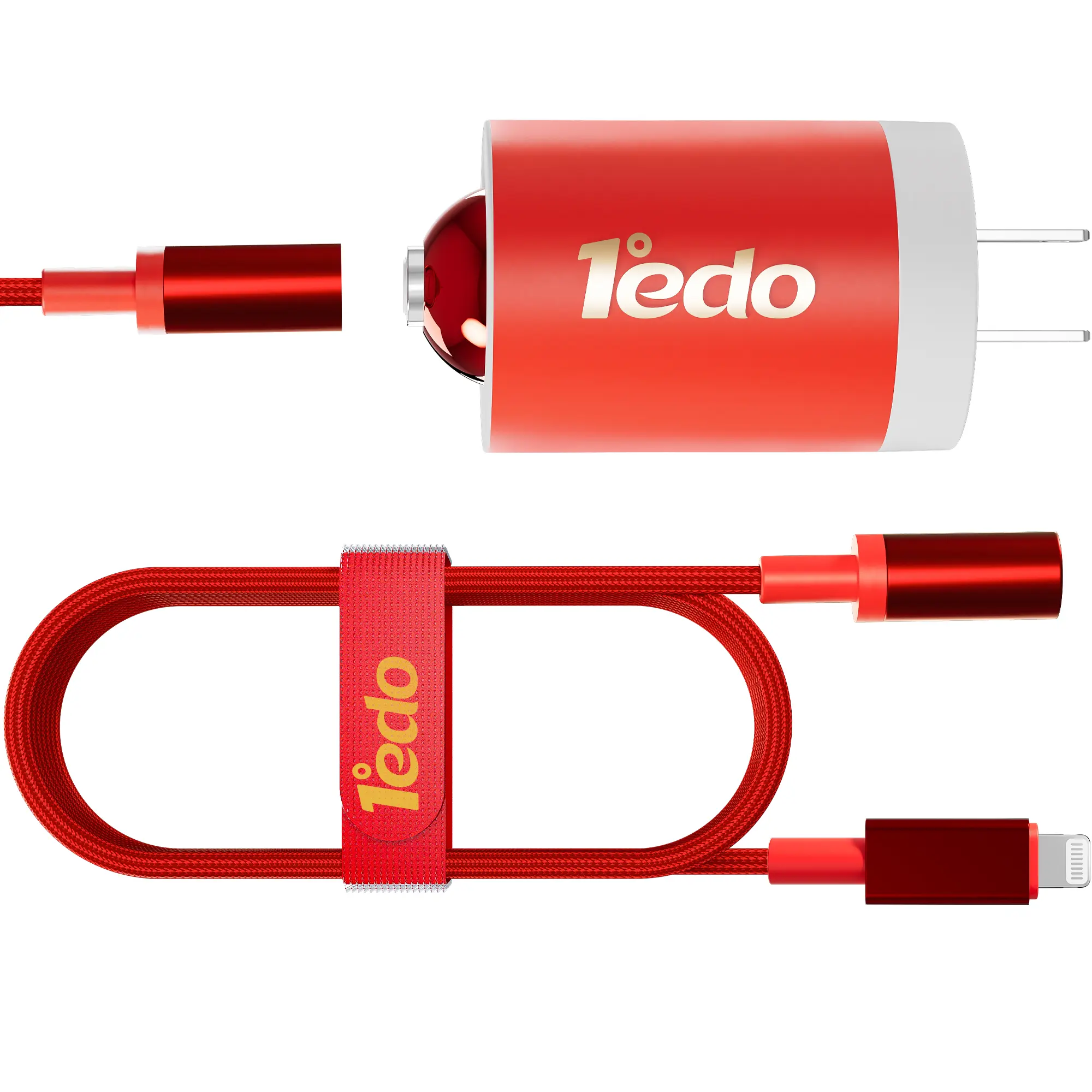 1°EDO Magnetic Fast Charger Adapter with 6FT Cable - 20W/30W/65W Foldable USB-C & Lightning Plug for iPhone, Samsung Smartphones, Stable Charging Connection