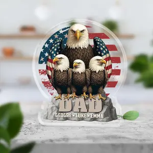 Custom Eagle Dad Acrylic Plaque with Kid Names, Dad Gifts for Fathers Day, Fathers Day Decoration, Gift for Daddy Grandpa Papa Husband