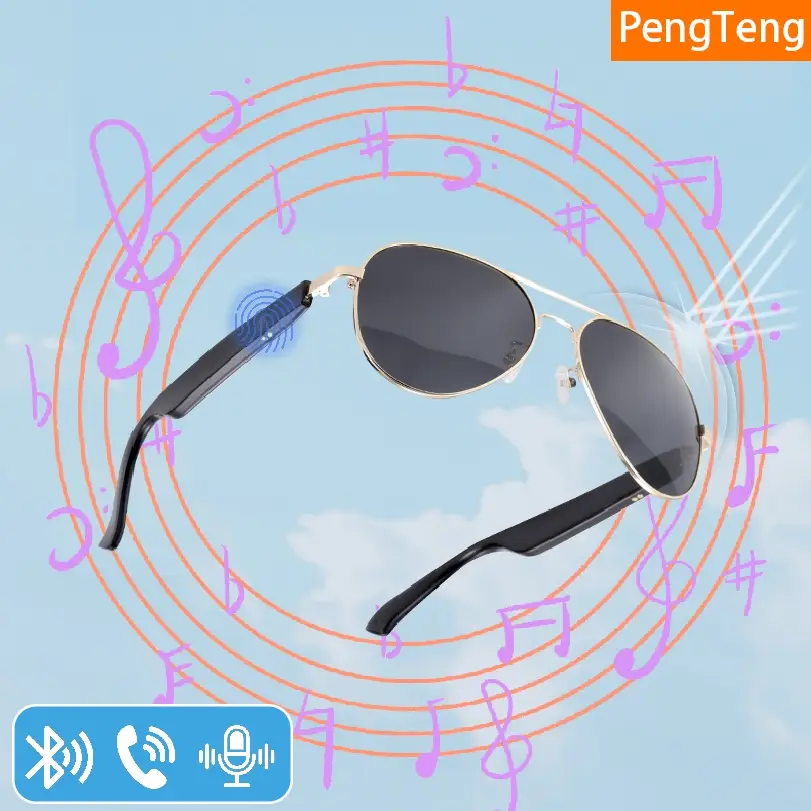 Smart Glasses with Music Atmosphere, Smart Noise Reduction, Voice Calling, Dual Speakers Stereo Sound, Touch Control, Outdoor Gift