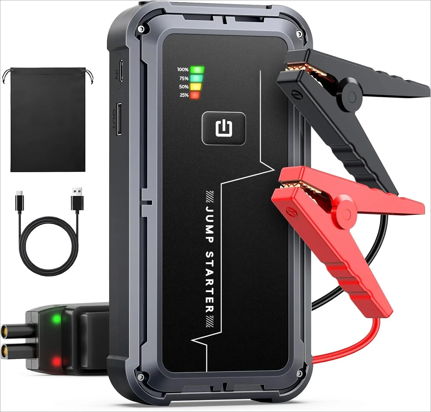 DIBMS Portable Car Battery Jump Starter 5000A Car Jump Starter Battery Pack (9.0L Gas/8.5L Diesel), 12V Jump Box Car Battery Jumper Starter Portable Jumper Cables, Fast Charge, Lights, Compact