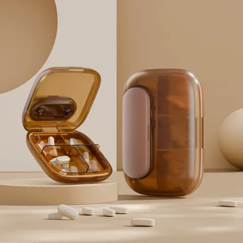 Portable Medicine Box Small Medicine Box for Three Meals a Day, Portable Pill Organizer for Medicines, Pills, and Health Products, Pocket Wallet Travel Pill Dispenser
