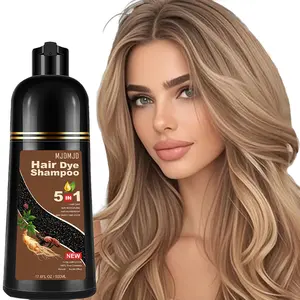 5-in-1 Light Brown Hair Dye Shampoo for Beautifully Dyed Hair – Instant Gray Coverage, Long-Lasting Color, Natural Herbal Ingredients, Ammonia-Free, Nourishing & Repairing Formula, 500ml Hair Care for Men & Women