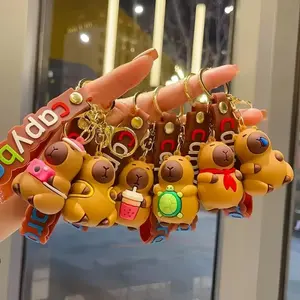 Cute Capybara Keychain Set, Random Shipping, Cute Charms Keychain, DIY Bag Accessories, Home Decor, Car Hanging Ornament, Party Favors, Spring Season, Keychain Bag Pendant