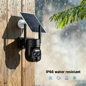 Solar Camera Outdoor Wireless, 4mp+4mp Dual Lens, Home Security, 360° Pan Tilt, Color Night Vision, Pir Human Detection, Ip66 Surveillance Cam, Weatherproof Surveillance Cameras