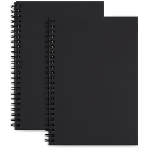 100 Pages Spiral Notebook Blank Sketchbook Pad Soft Cover Unlined Paper Kraft Journal 8.3X5.5 Inches Memo Notepads Diary Planner, 100 GSM,50 Sheets for School Office Travel  Drawn Basic