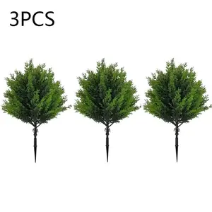 3 sets of realistic juniper decorative plants, Outdoor Artificial Plants, suitable for indoor and outdoor gardens, courtyards, potted plants and flower arrangement for festive occasions such as Mother's Day, Christmas, etc. Seasonal decorative