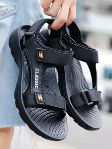 Men's Casual Plain Color Velcro Sport Sandals, Minimalist Outdoor Beach Sandals, Summer Casual Comfortable Sandals for Men for Daily Life, Lightweight Sandals, Breathable Sandals