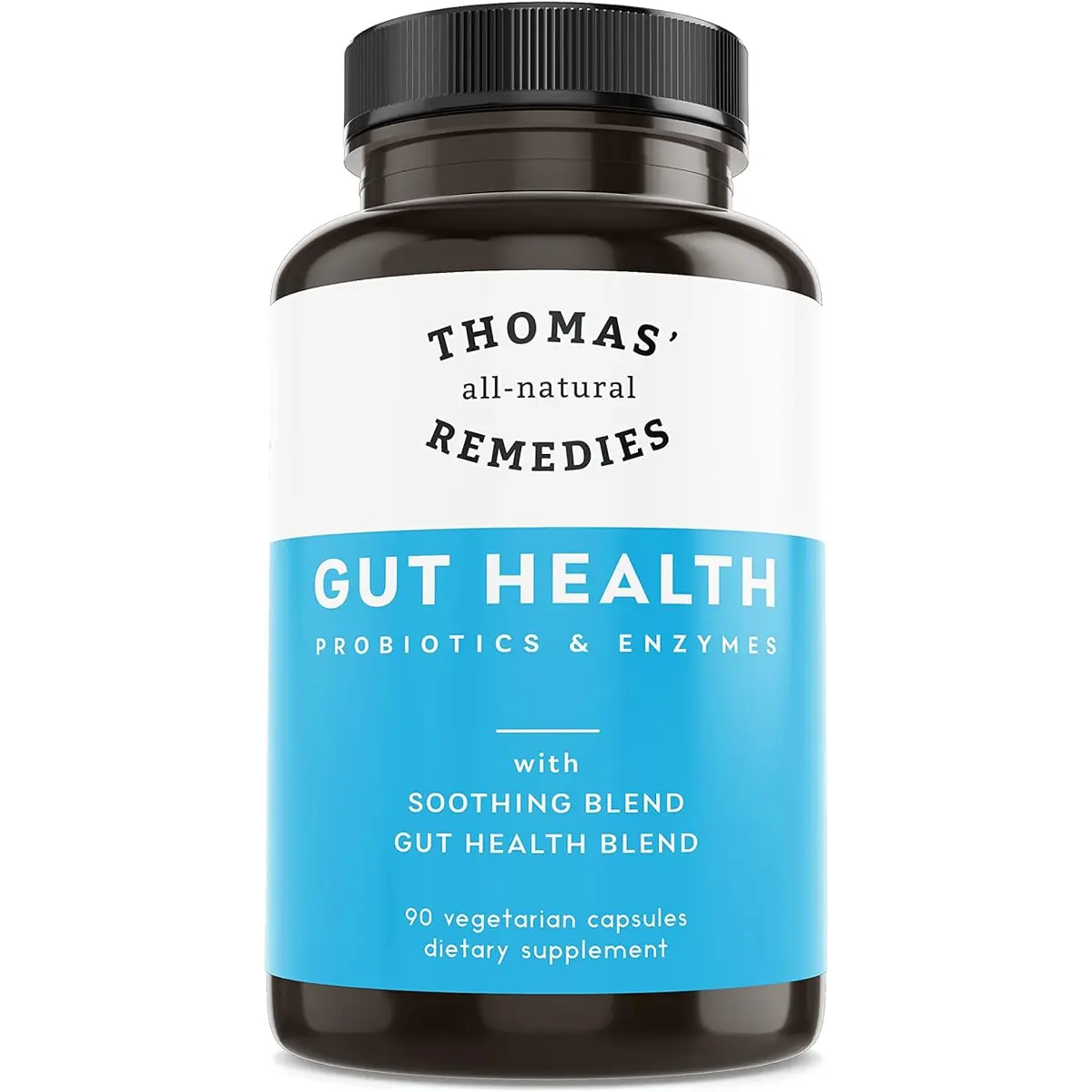 Thomas' all-natural Remedies Gut Health with Digestive Enzymes, Probiotics, Ginger, Papaya, and Turmeric for Digestion and Bloating Relieve