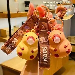 Capybara Bubble Stress Relief Toy, Intelligence Keychain Charm, Ruby Pendant Jewelry, Ideal Anxiety Reliever, Creative Couple Gift, Sensory Fidget Keychain