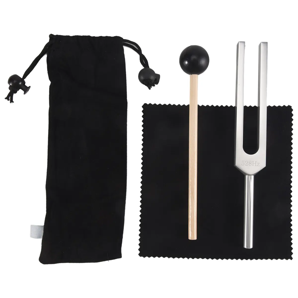 Aluminum 528 Hz Solfeggio Tuning Fork - Lightweight Silver Car Interior Decoration for Meditation, Relaxation