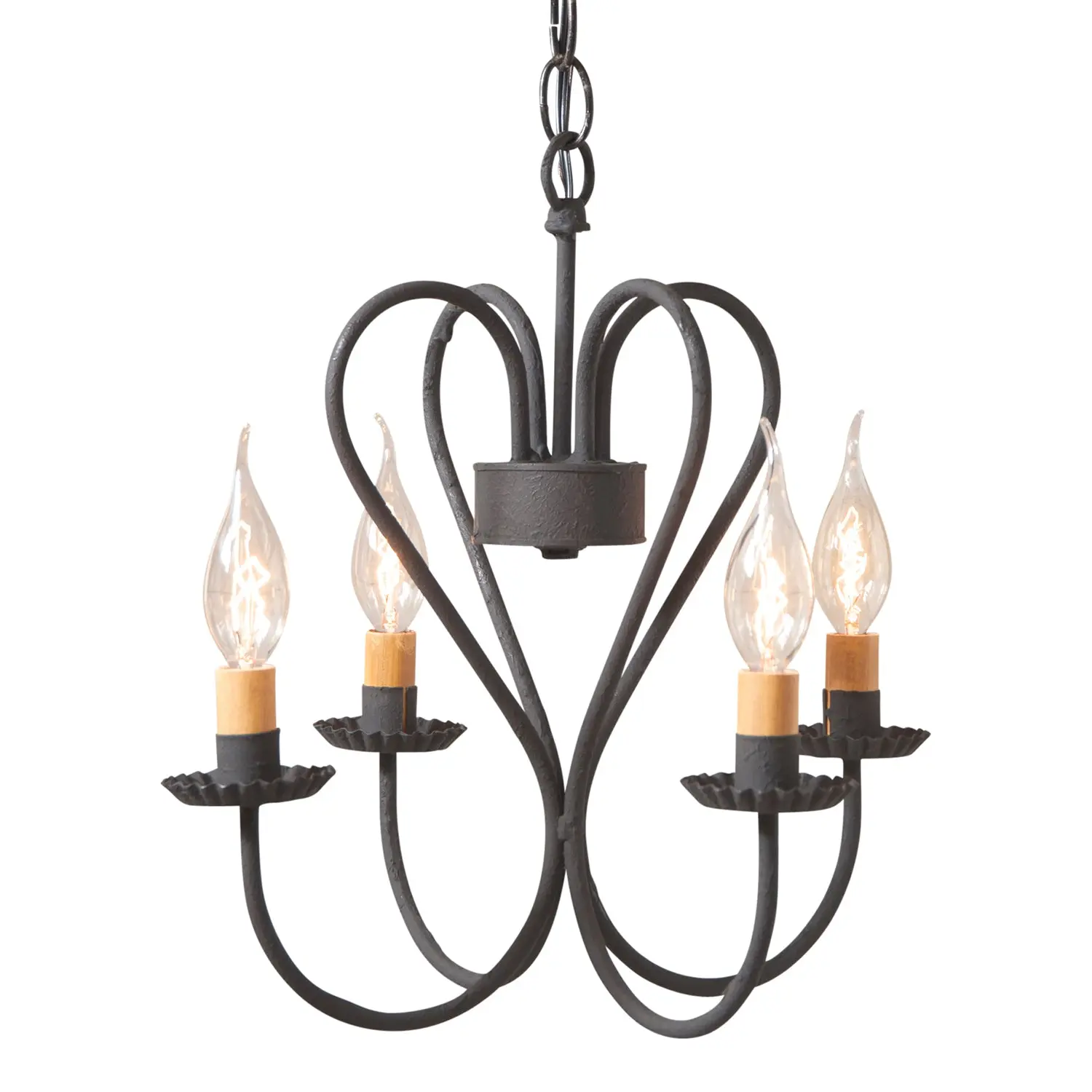 4-Arm SMALL GEORGETOWN HEART CHANDELIER Primitive Candelabra USA Handcrafted