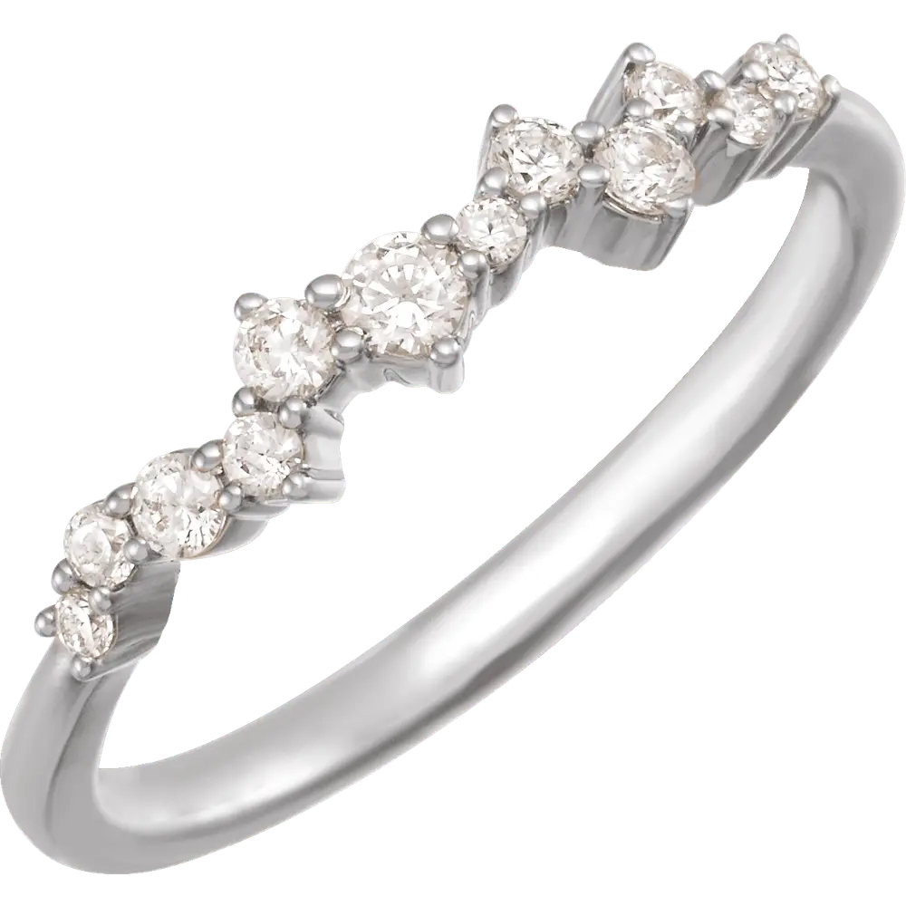 14K White Gold 1/4 CTW Lab-Grown Diamond Scattered Stackable Ring