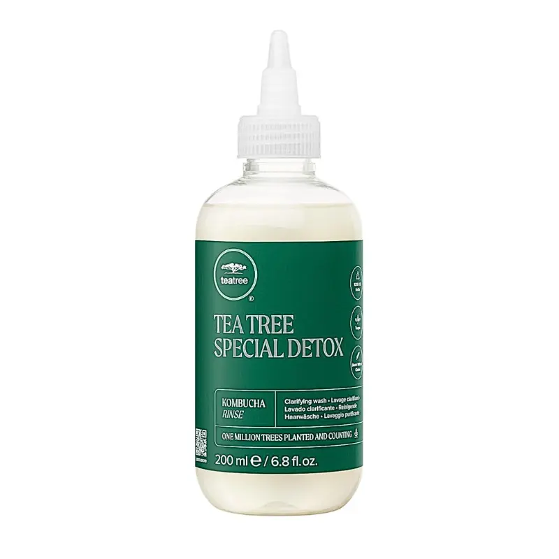 Paul Mitchell Tea Tree Special Detox Rinse, Clarifying Scalp Exfoliant with Kombucha Blend for Buildup Removal & Shine, Sulfate & Gluten Free, Tea Tree Fragrance, 200ml, Haircare, Youth, Plastic Bottle, Cruelty Free, Leave On 1-3 Min, Sulfate-Free