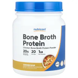 Nutricost Bone Broth Protein, Chicken Soup, 1 lb (464 g)