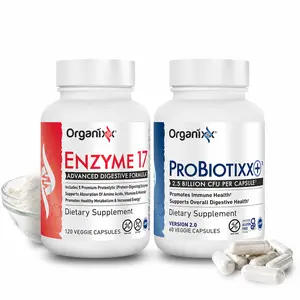 Organixx Optimal Digestion Bundle - Enzyme 17 & ProBiotixx Organic US Dietary Supplement, Vegan, Non-GMO, Gluten-Free for Gut Health & Bloat Relief