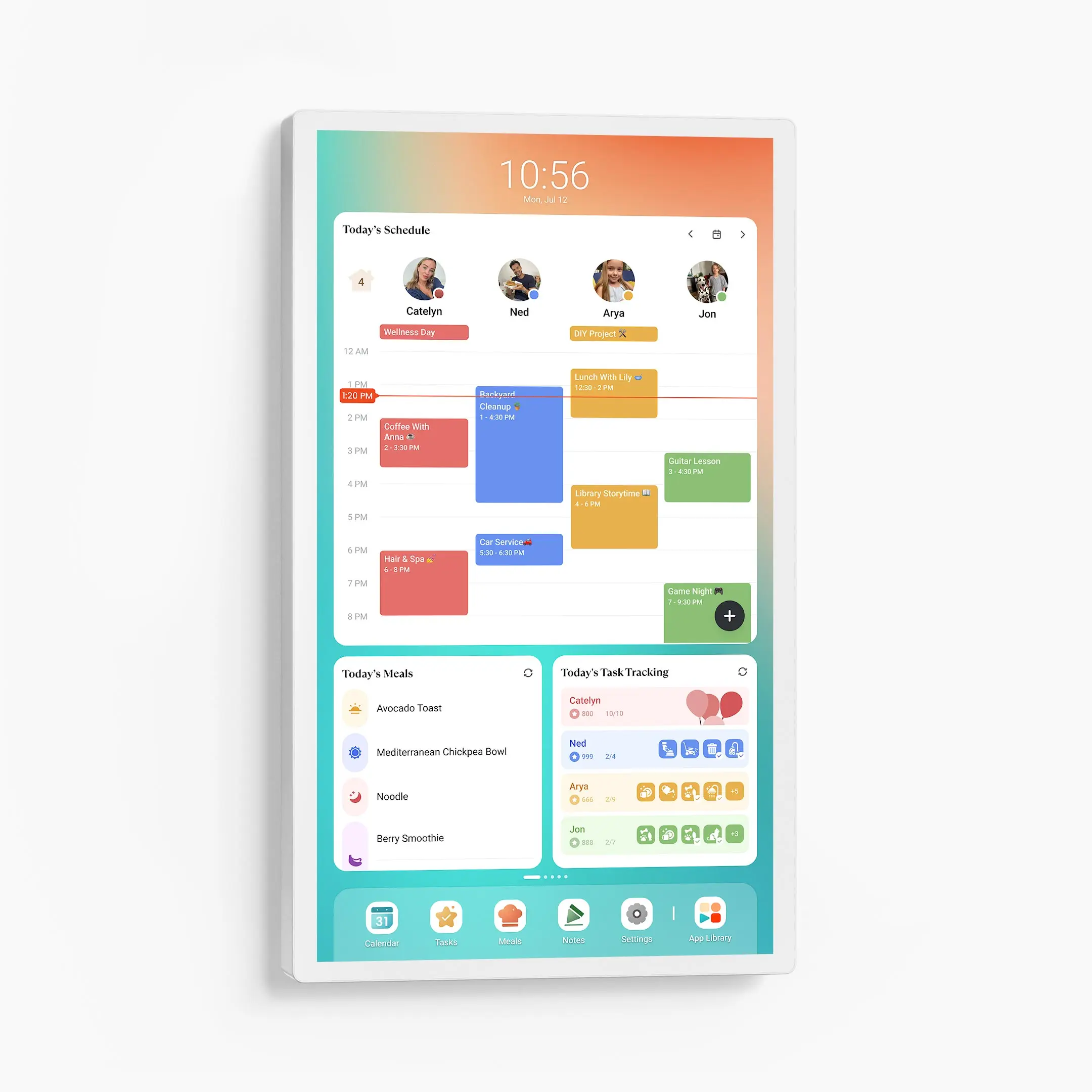 Cozyla Calendar+ 2 4K Digital Calendar Wall-Mounted Touchscreen Auto Sync Apple Google Calendar Chore Chart Rewards System Meal Planning