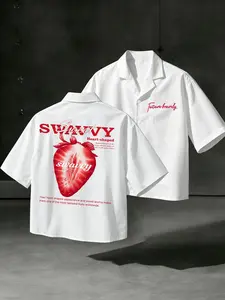 Men's Short Sleeve Gingham Top, Casual Fitted Shirt for All Seasons, Comfortable Daily Wear, Trendy Fashion Design