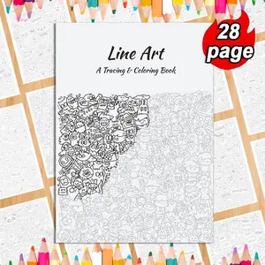 Cute Character Drawing Handbook, Monster Tracing Coloring Book, 28 Clear Outline Templates, High Quality Sketch Paper, Ideal for Beginners