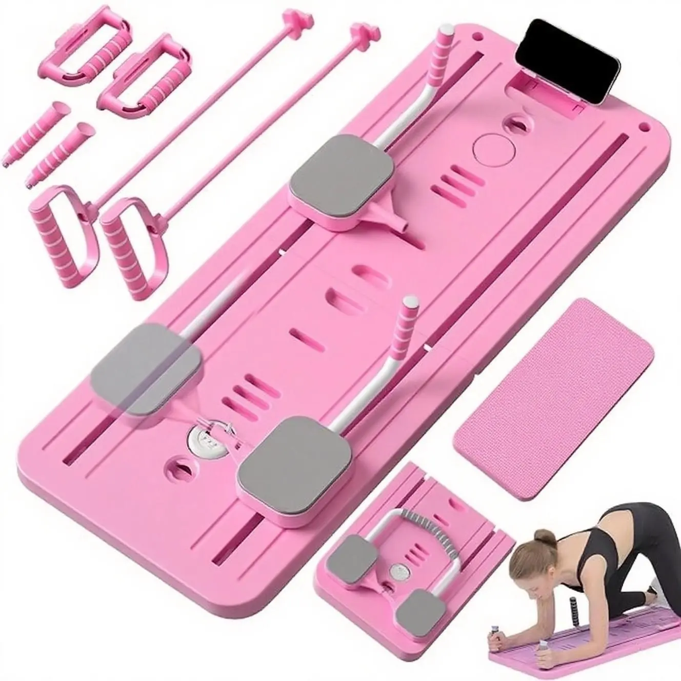 Exercise Board for  Gym Fitness，10 in 1 Multi-functional Ab Exercise Board,  Pilates Reformer, Abs Workout Equipment for Abdominal & Core Strength Training,Foldable, lightweight and efficient Home Folding Board for Full-Body Workouts premium 8-in-1