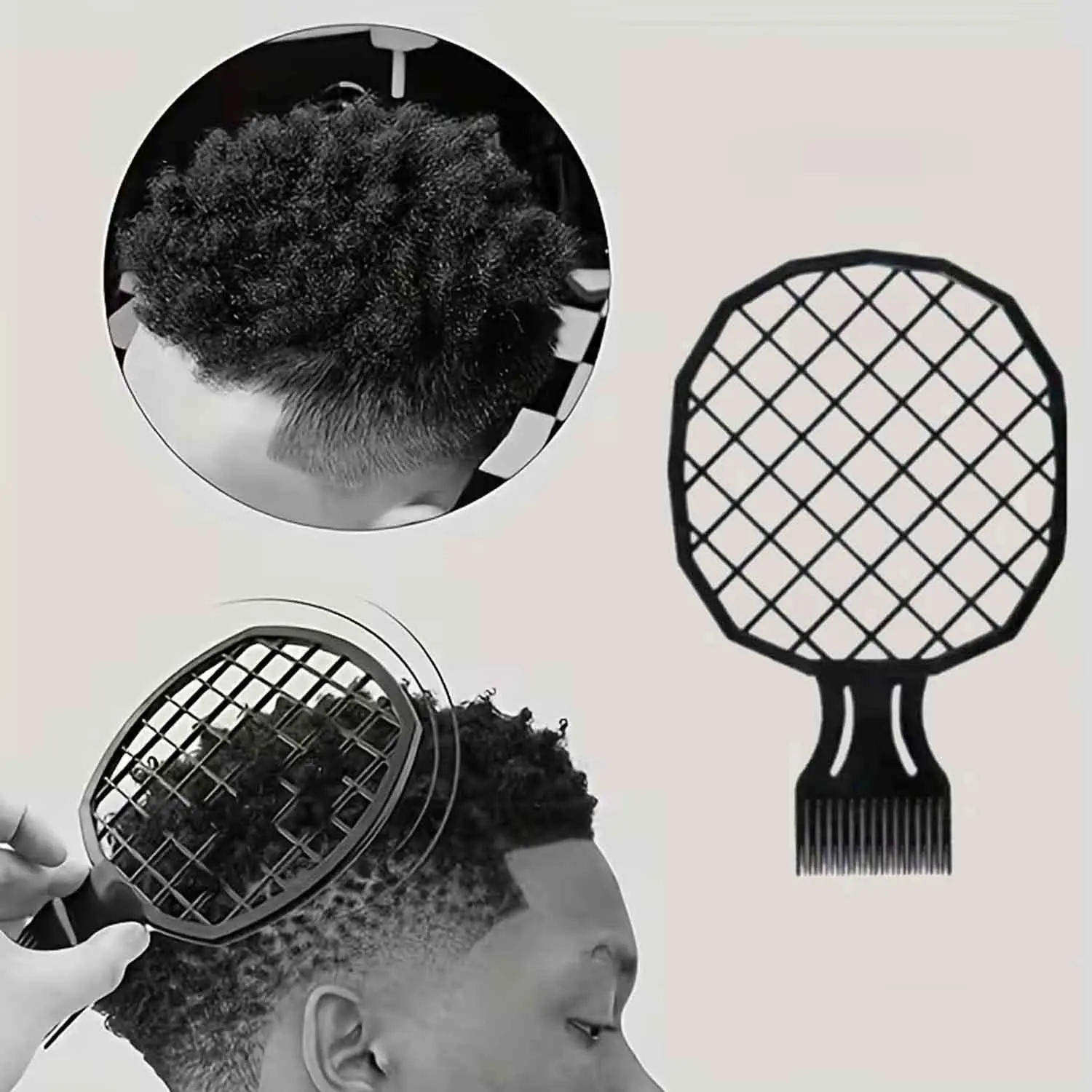 Curl Defining Mesh Styling Comb for Curly & Coily Hair, Wide-Tooth ...