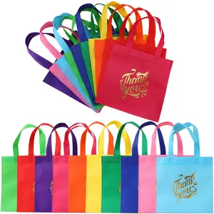 Set of 10 Non-Woven Fabric Gift Bags with Handles, Various Colors, Perfect for Party Gifts, Birthdays, Weddings, Holiday Favors