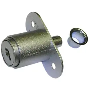 212 MAIN National Lock N8043 26D 415 Keyed Plunger Disc Tumbler Door Lock - Dull Chrome, Keyed Alike, for Sliding Doors, Master Keying Compatible