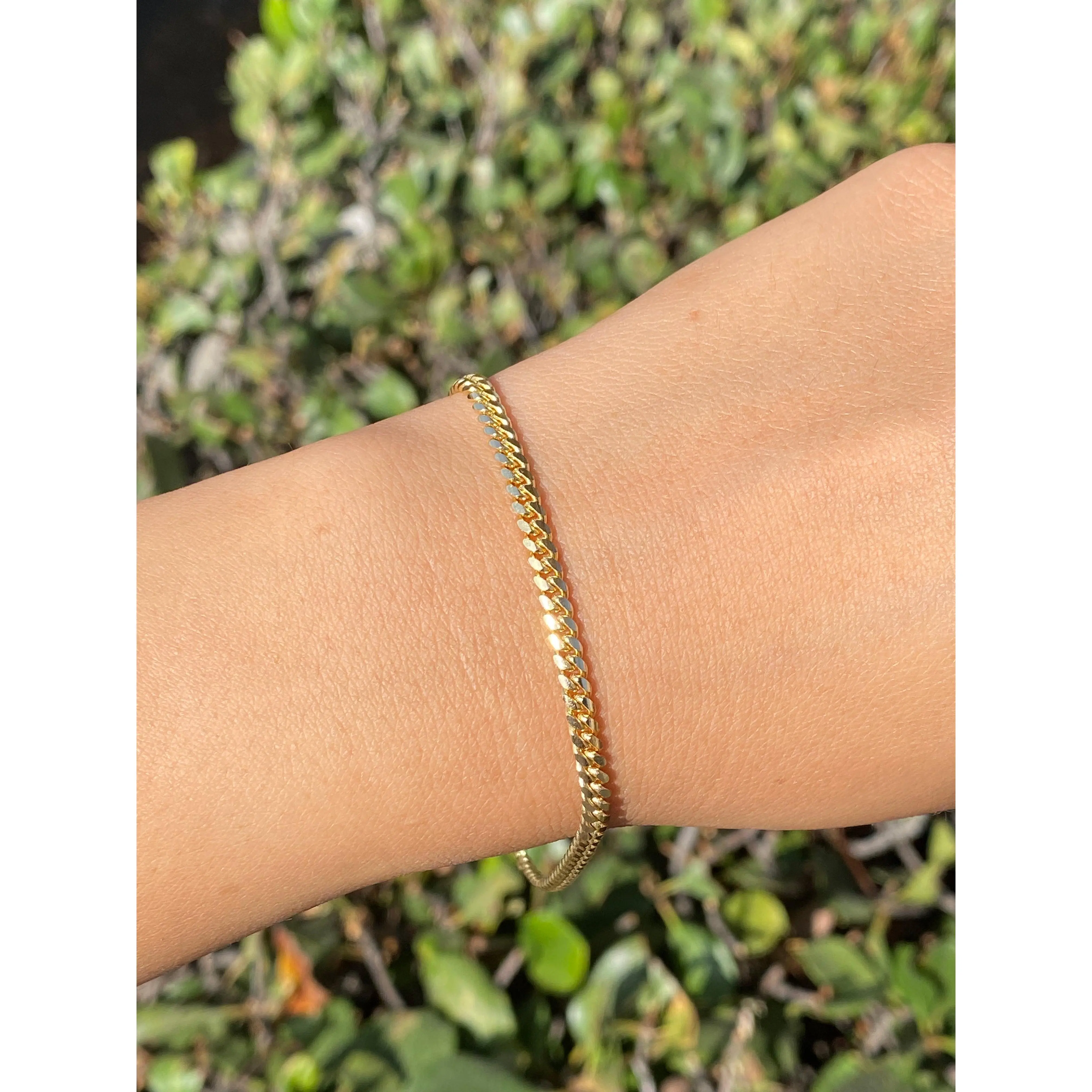 14K Gold Thin 3MM Miami Cuban Bracelet