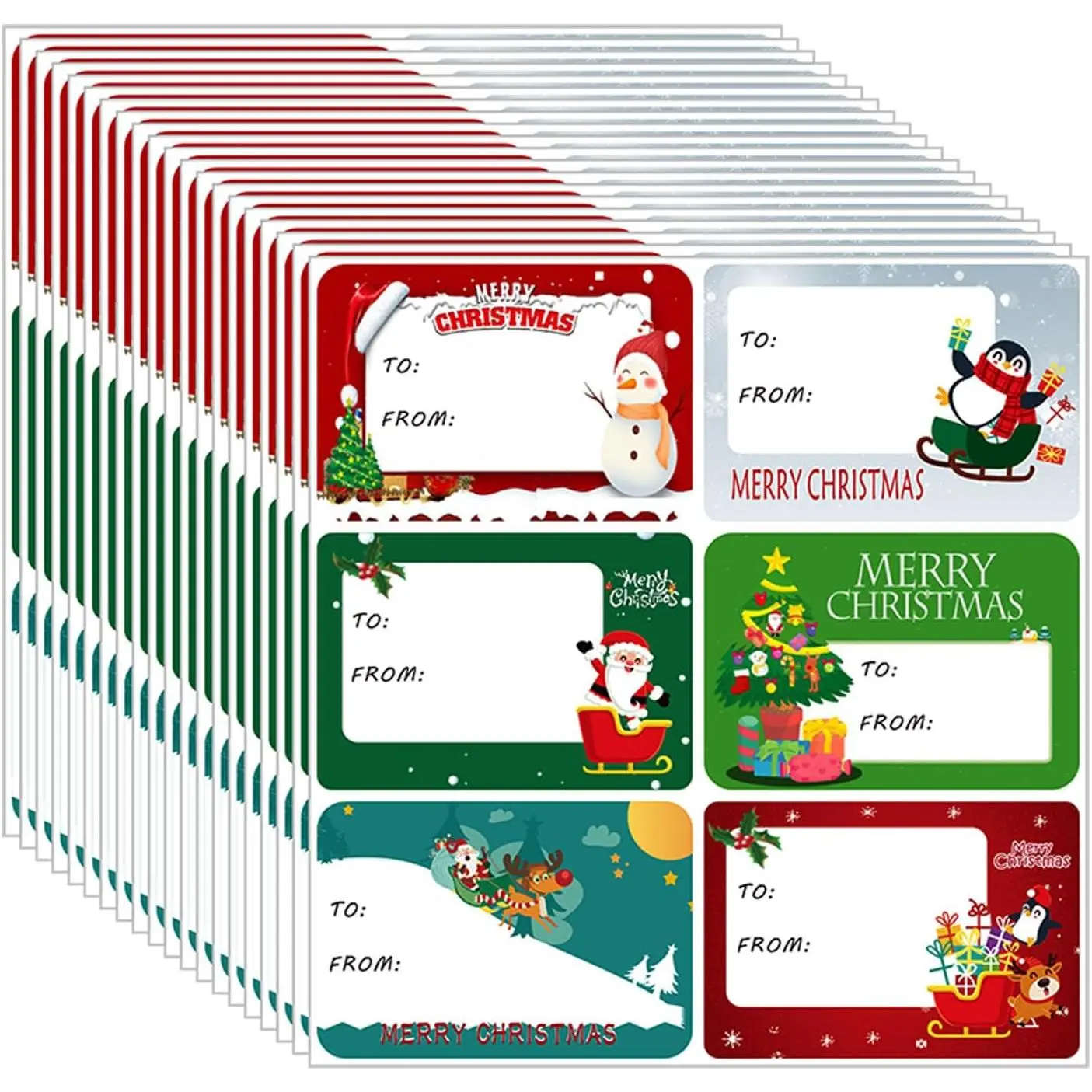 120 count Christmas Tags Stickers, Merry Xmas  Tags & Labels Christmas Stickers Labels