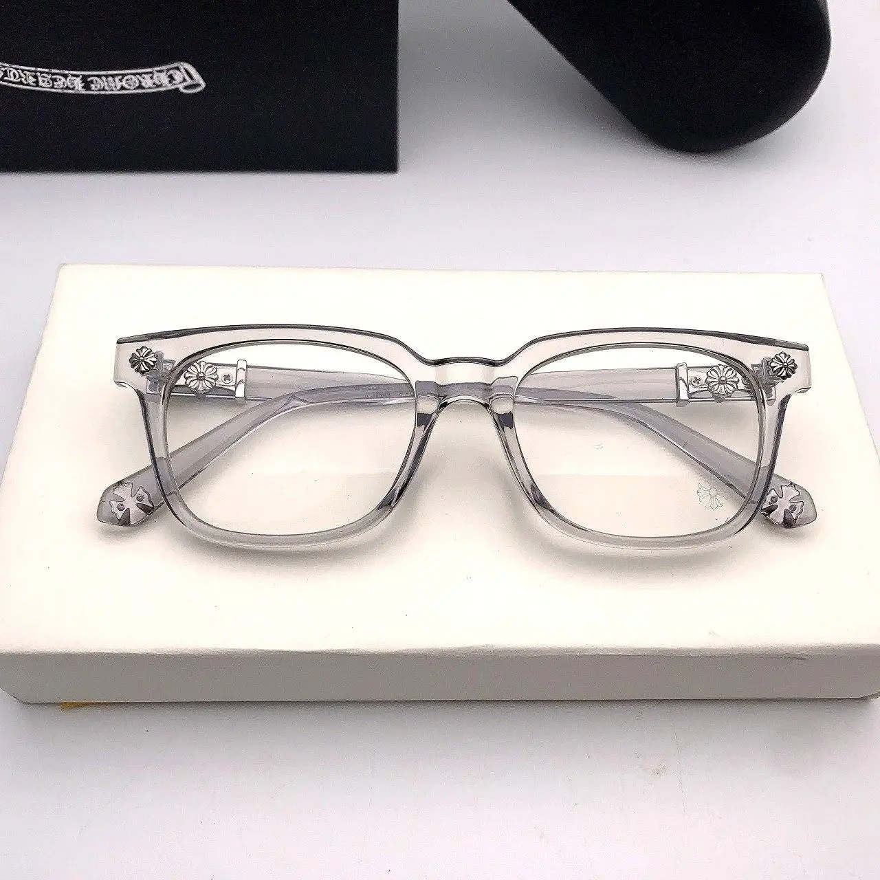 CH71 Black and Silver Frames Gothic Punk Crosses Y2K Style Gift for Her and Him