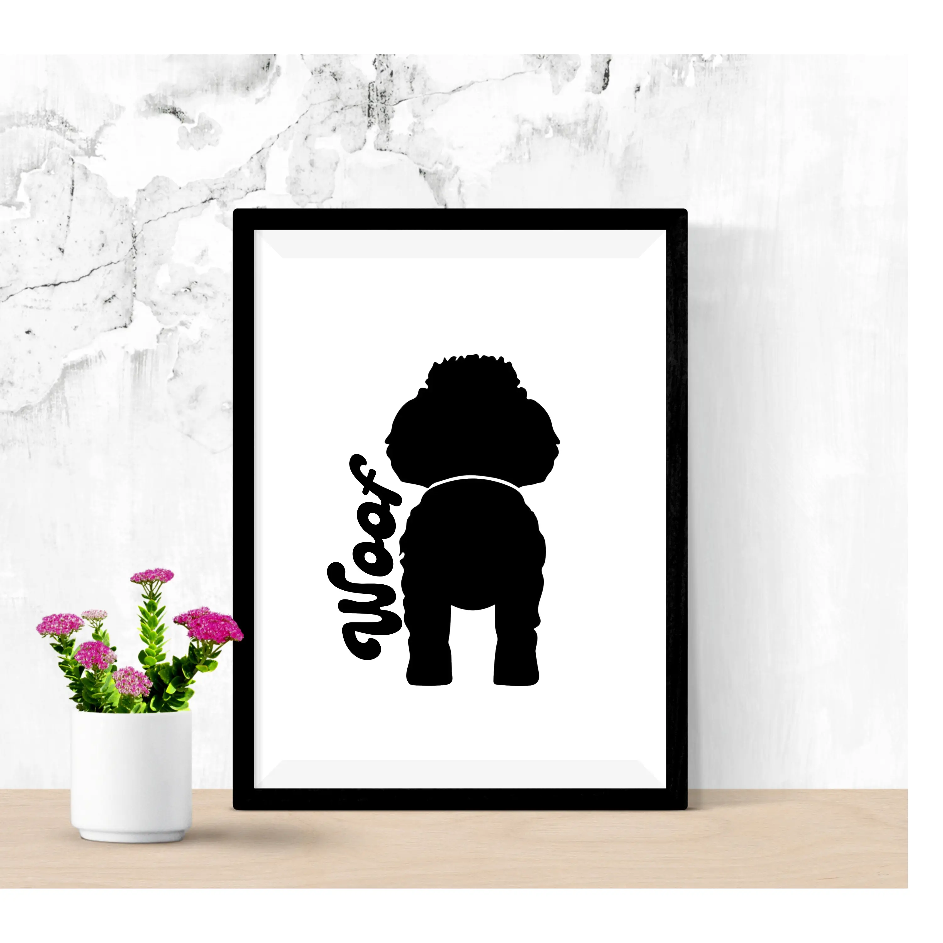 Poddle Dog Decorative Sticker, Woof Dog Sticker Decorative Vinyl Decal for Smooth Surfaces Cars Windows Laptops Tumblers Doors Perfect for Pet Owners and Dog Lovers Cute Vinyl Decal
