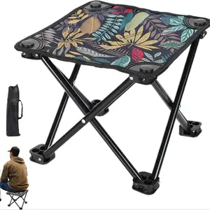 Camping Stool, Maple Leaf Folding Stool, Portable Oxford Cloth Chair, Equipped with Metal Tubes, Suitable For Backpacking, Camping, Fishing, Picnics, Beaches and Parks, Comes with a Storage bag, and is a Special Chair for Backpackers.