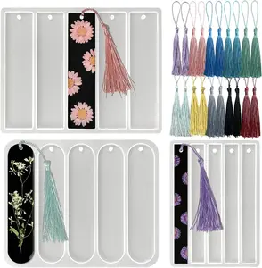 3 Pack Silicone Mold Bookmark Resin Mold with Tassels Hairpin Molds for Epoxy Resin Casting DIY Epoxy Casting Crafts Making Supplies Beauty & Personal Care