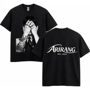 Vintage Boys Arirang World Tour 2026 Shirt, Retro Black & White Aesthetic Shirts, RM Jin Suga J Hope Jimin V Jung Kook Lightweight Cotton Tee, Gift Merch For KPOP Army Fans