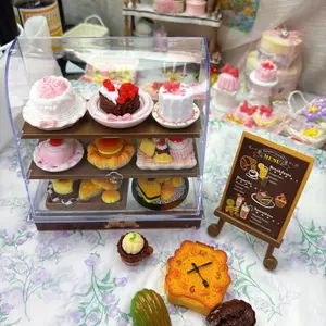 1/6 scale mini bakery bread taba squishies and cabinet kit