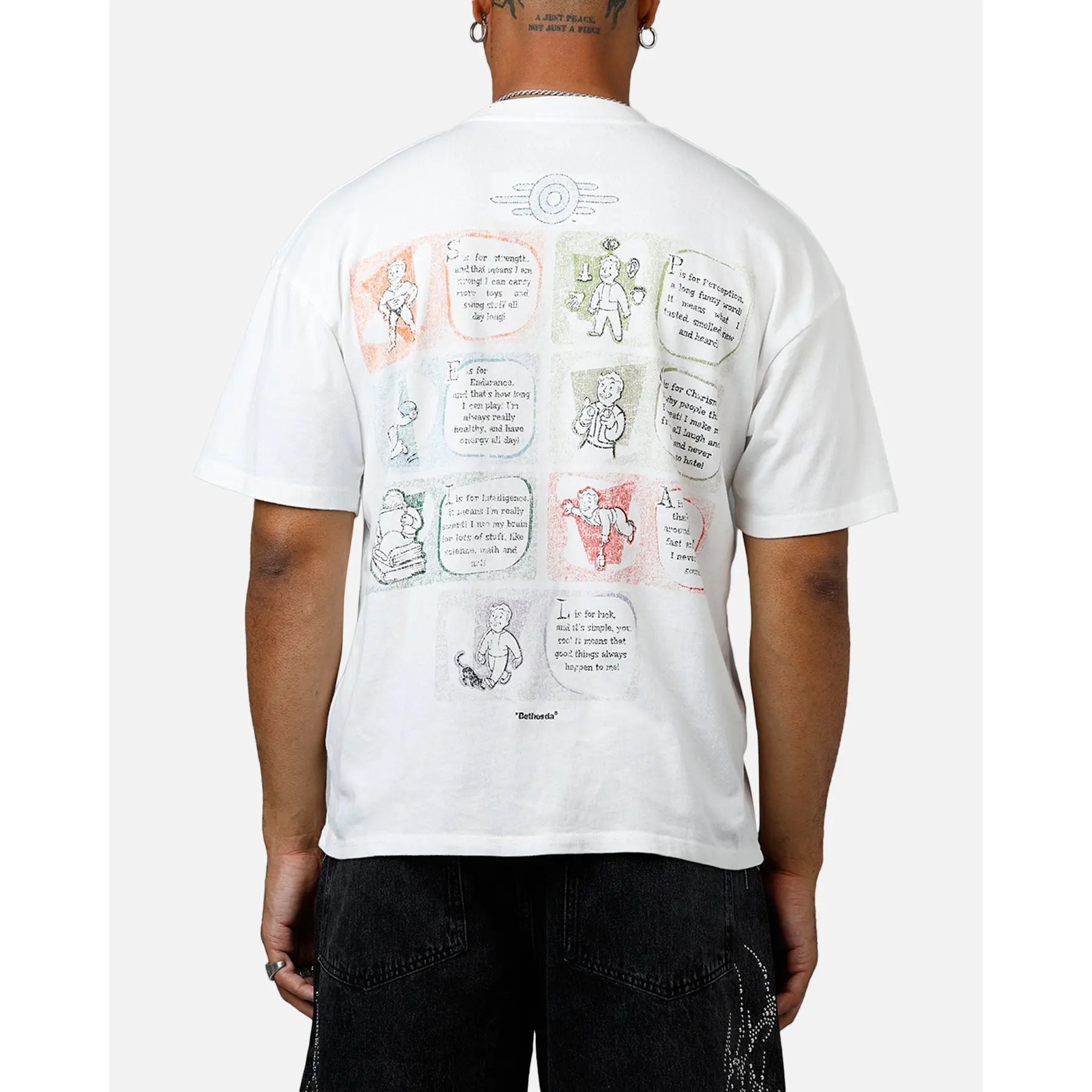 73Studio X Fallout '76 S.P.E.C.I.A.L Vintage T-Shirt White