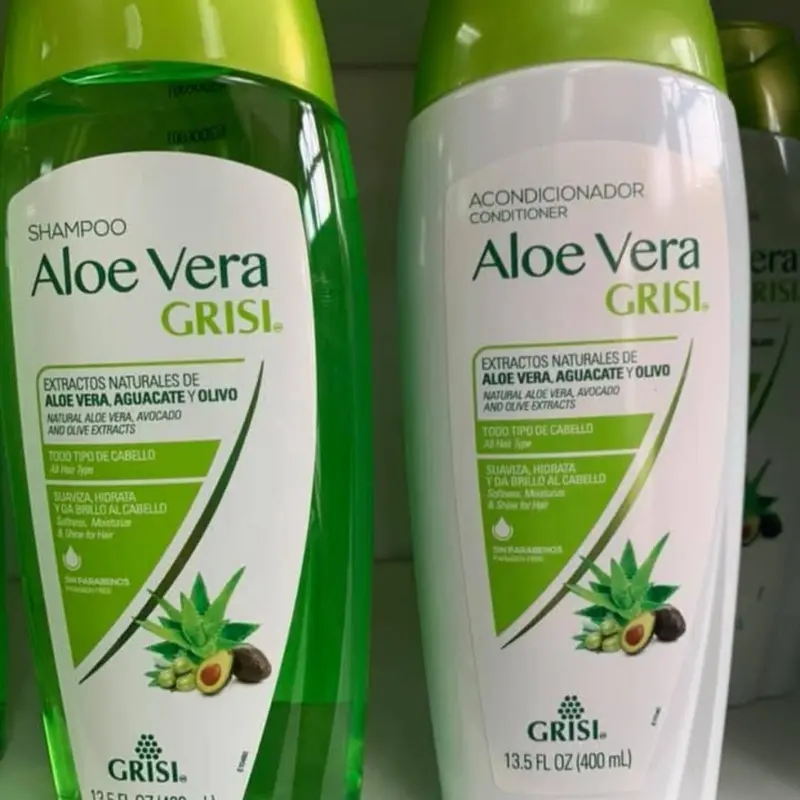Instituto Espanol Aloe Vera Grisi Shampoo & Conditioner Haircare Cleanser with Fresh Aloe Vera Juice No Alcohol or Pigment