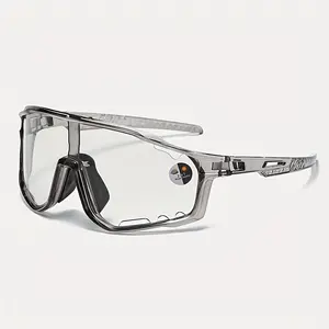 Color-Changing Outdoor Cycling Sunglasses, Unisex Large Frame, Trendy Day-Night Use, Eye Protection, Full Frame Design, PC and Tr Material, Photochromic Cycling Glasses, Outdoor Cycling Eyewear