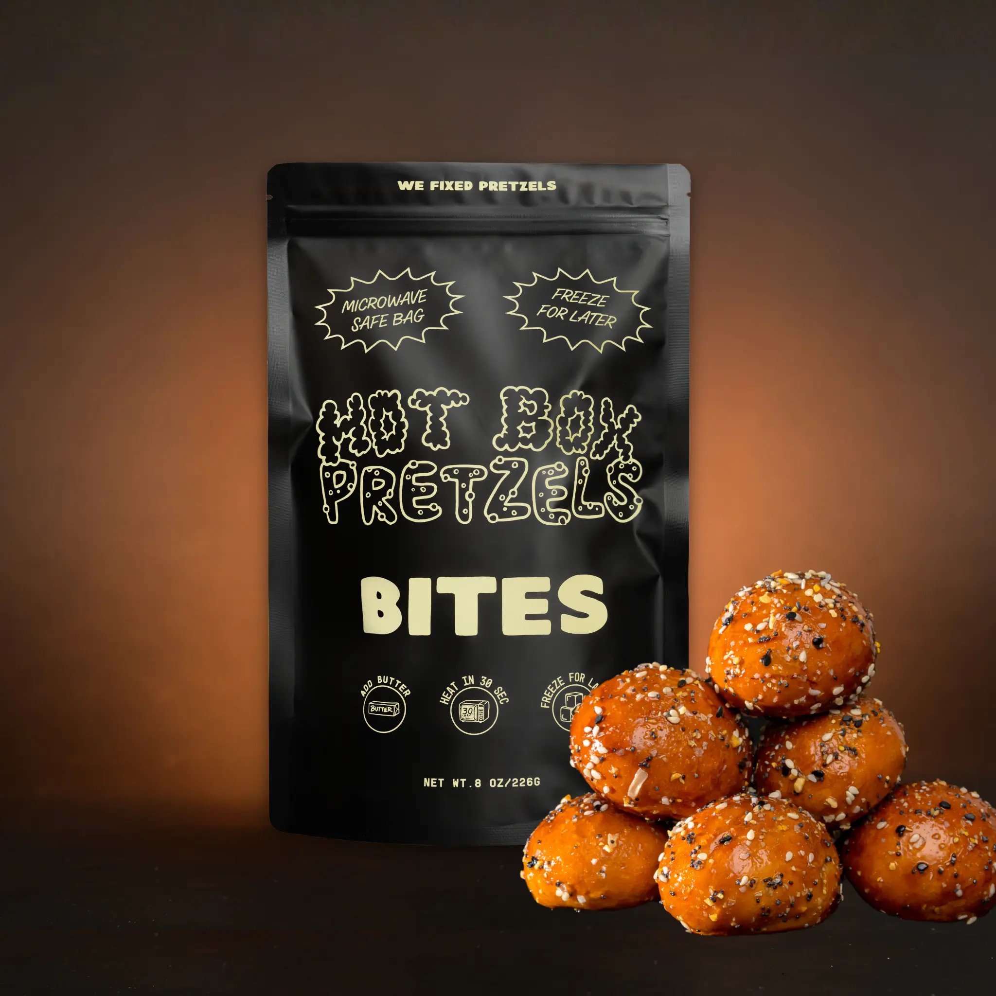 Everything Bagel Soft pretzel Bites Bag (14 bites per bag) Everything Bagel Soft pretzel Bites Bag (14 bites per bag)