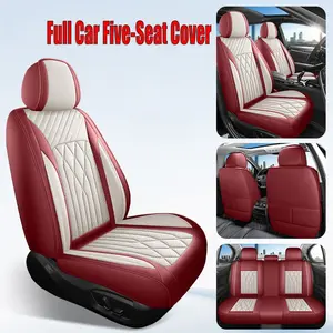 Full Car Five-Seat PU Leather Seat Covers, All-Season Full Enclosure, Universal Fit for Most Cars, Suvs, Best Gift for Drivers, Car Seat Protectors