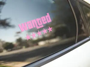 Wanted 5 Star Decal for Car, laptop decal, car accessories, Window Sticker