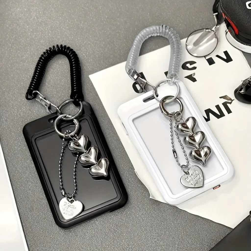 Unisex Cute Love Bus Hard Plastic Removable Cardholder with Retractable Badge Reel, Keychain – Luggage & Bag DIY Accessory, Cute Badge Reels, Badge Reels Retractable, Diy Bag Accessories