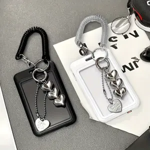 1pc Cute Love Bus Retractable Badge Reel with Keychain - Plastic Wallet-Compatible ID, Credit Card Holder - Compact Stylish Accessory for Campus, Bus Use