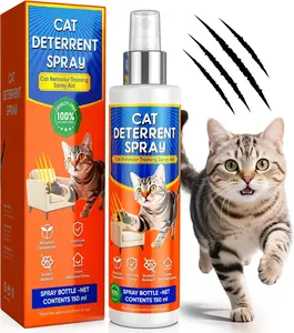 Cat Deterrent Spray, Cat Scratch Deterrent for Furniture Protection, Cat Deterrent for Indoor & Outdoor Use, Effective Training Aid with Natural Ingredients (150 ml)
