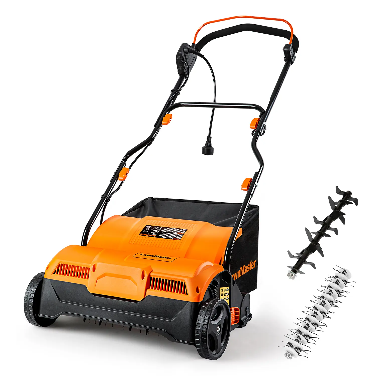 LawnMaster GVB1316 Electric 16” 13Amp Dethatcher and Scarifier with 12 Gallon Collection Bag, Garden