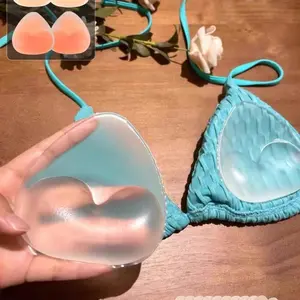 Reusable Silicone Bra Pads, Clear Invisible Lift Inserts for Swimsuits and Underwear, Soft Thick Pads for Natural Lift, Perfect for Bikinis and Dresses