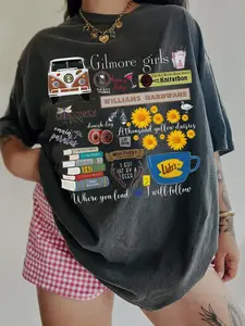 Gilmore Girls Vintage Stars Hollow T-Shirt - Medium Weight  Cotton, Crew Neck, Classic Fit, True to Size, Machine Washable - Comfort Fabric Top