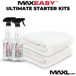 MAXEasy™ Ultimate Starter Kit - 20oz MAXEasy + SoftSorb® Drying Towel | Instant Shine, Protection, & Streak-Free Drying for Paint, Glass, Trim, & Wheels. Quick, Easy, and Professional Results!